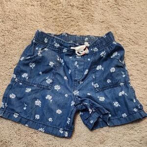 Denim Floral Kids Shorts